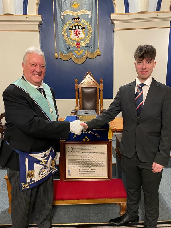 Freemasons through the generations - Lodge Master and Grand son