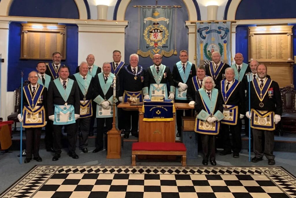 Ryan Uhli Installation Ryan Uhli amongst his officers and members of the Ampthill Lodge